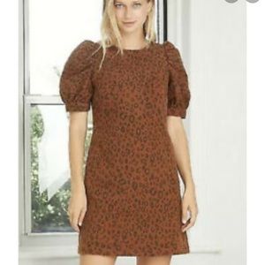 Universal Thread Cheetah Denim Puff Sleeve Dress